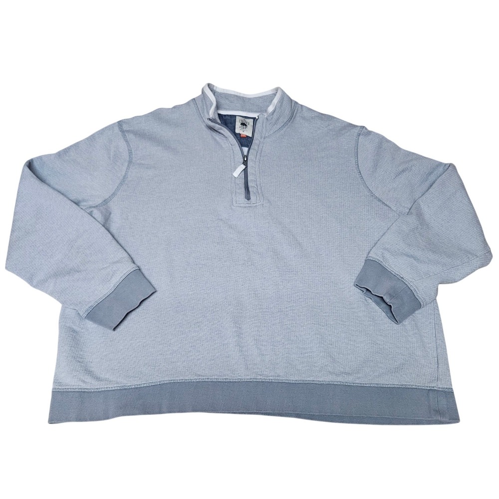 Copper & Oak Supply Mens XXXL Light Blue Quarter Zip Pullover Textured Sweater